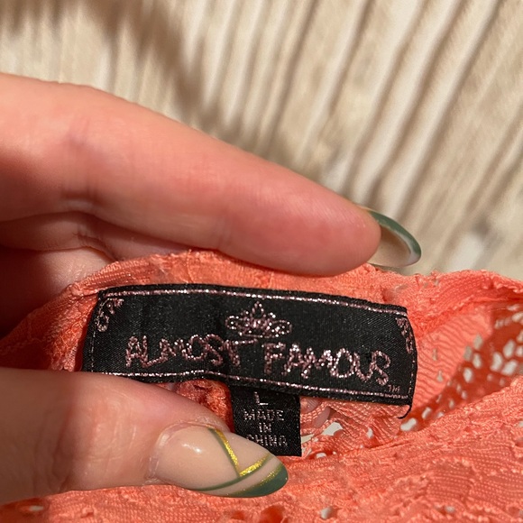 Almost Famous See-Through Peplum Blouse Size L - Picture 2 of 5